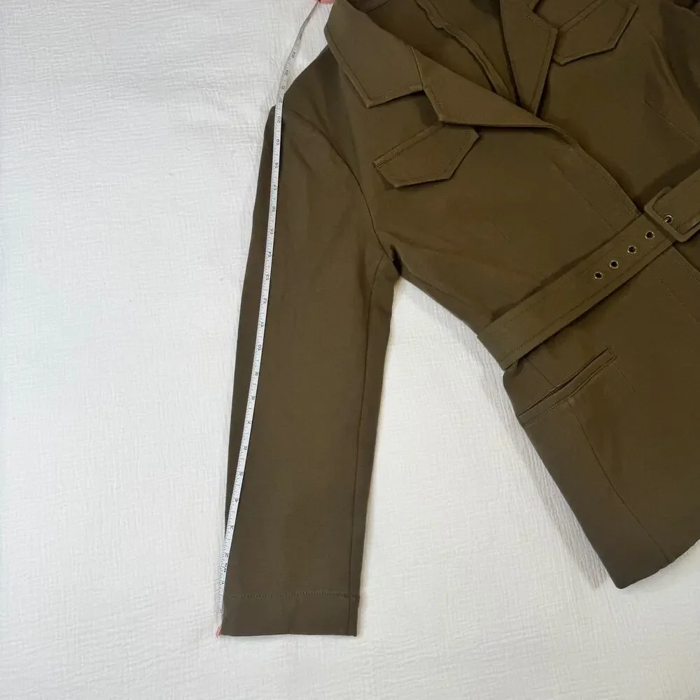 M.M. LaFleur Emalis Eco Jacket Oregano Green Utility Blazer Women's 12 Ethical - Picture 13 of 16